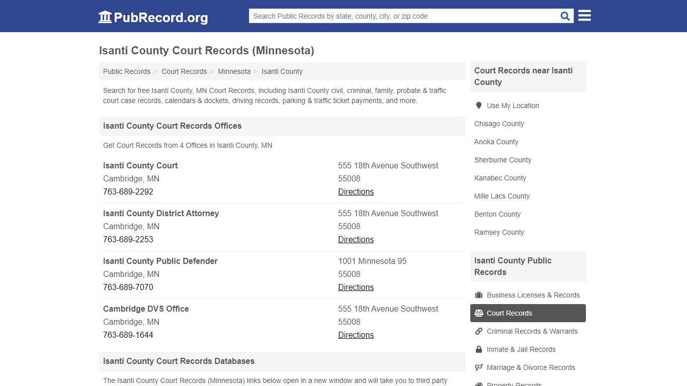 Free Isanti County Court Records (Minnesota Court Records)